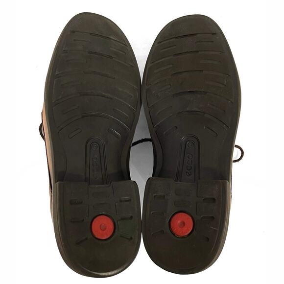 Ecco Shock Point Oxfords Sz 9 43 Extra Width Brown Distressed Leather Mens Shoes - Picture 8 of 13
